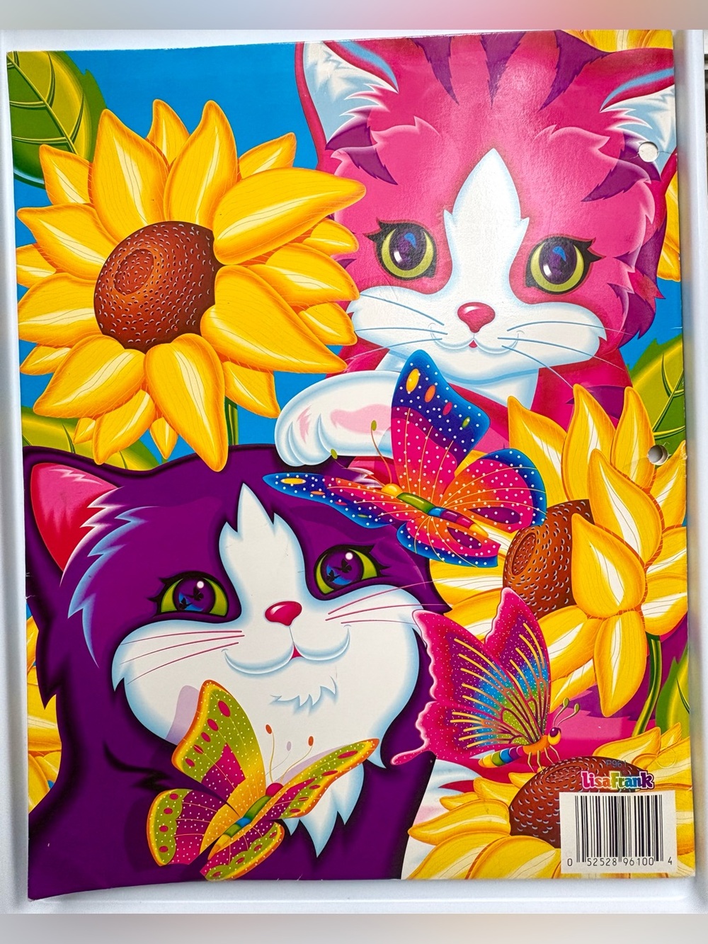 Vintage 1990’s Lisa Frank Sunflower Kittens school 2 pocket folder